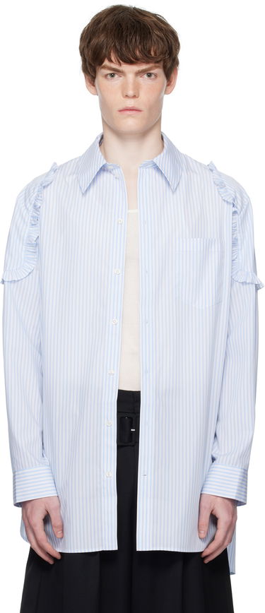 Košeľa Simone Rocha Simone Rocha Ruffle Shoulder Patch Tunic Shirt Modrá | 5383 1026, 0
