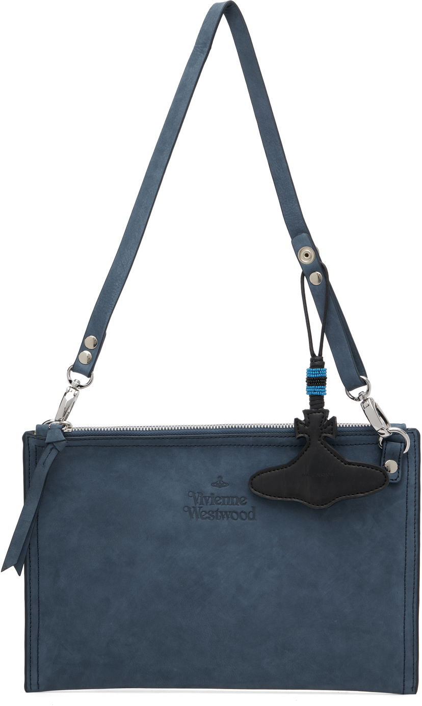 Taška cez rameno Vivienne Westwood Vivienne Westwood Leather Letter Crossbody Bag Modrá | 4803001IU-L00CC-