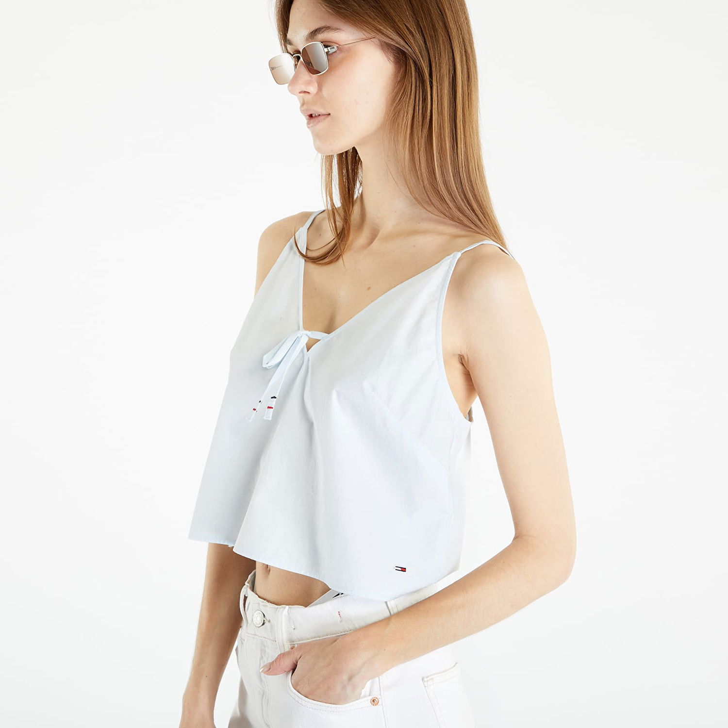 Tielko Tommy Hilfiger Poplin Strappy Top Biela | DW0DW15200 CYO, 0