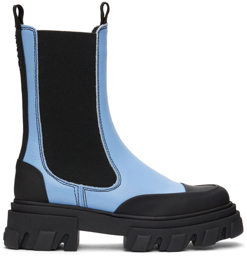 Oblečenie GANNI GANNI Leather Chelsea Boots Modrá | S1696