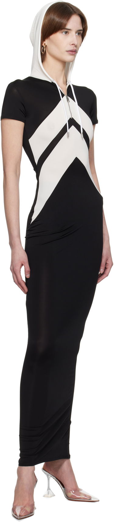 Šaty Jean Paul Gaultier Jean Paul Gaultier 'The Chevrons' Hooded Maxi Dress Čierna | 25/33-F-RO346P-J084-0001, 3