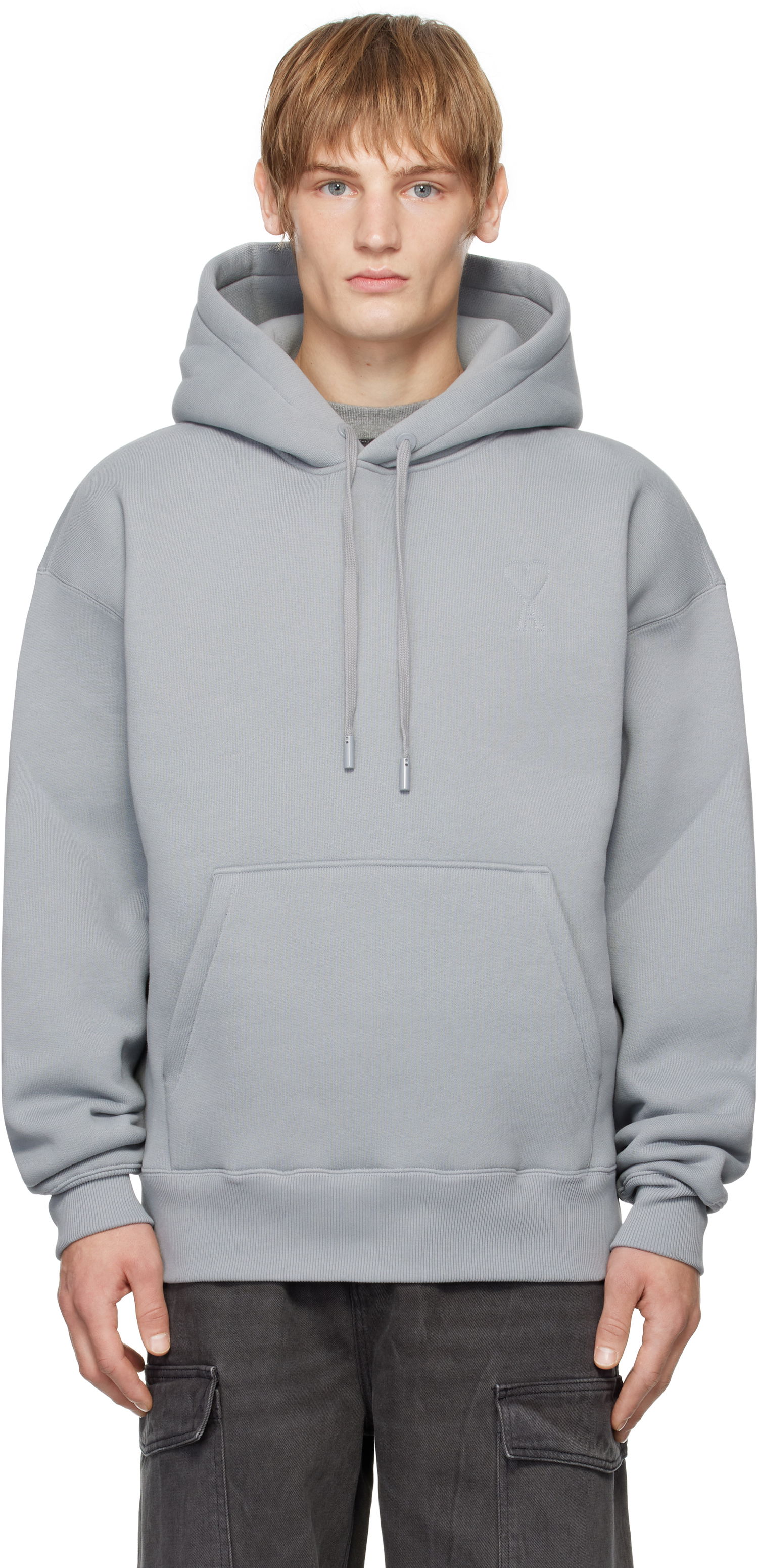 Mikina AMI De Coeur Hoodie Šedá | USW427.749, 0