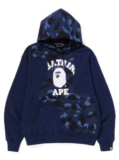 Mikina BAPE Color Camo College Cutting Relaxed Fit Hoodie Navy | 1J30-114-007