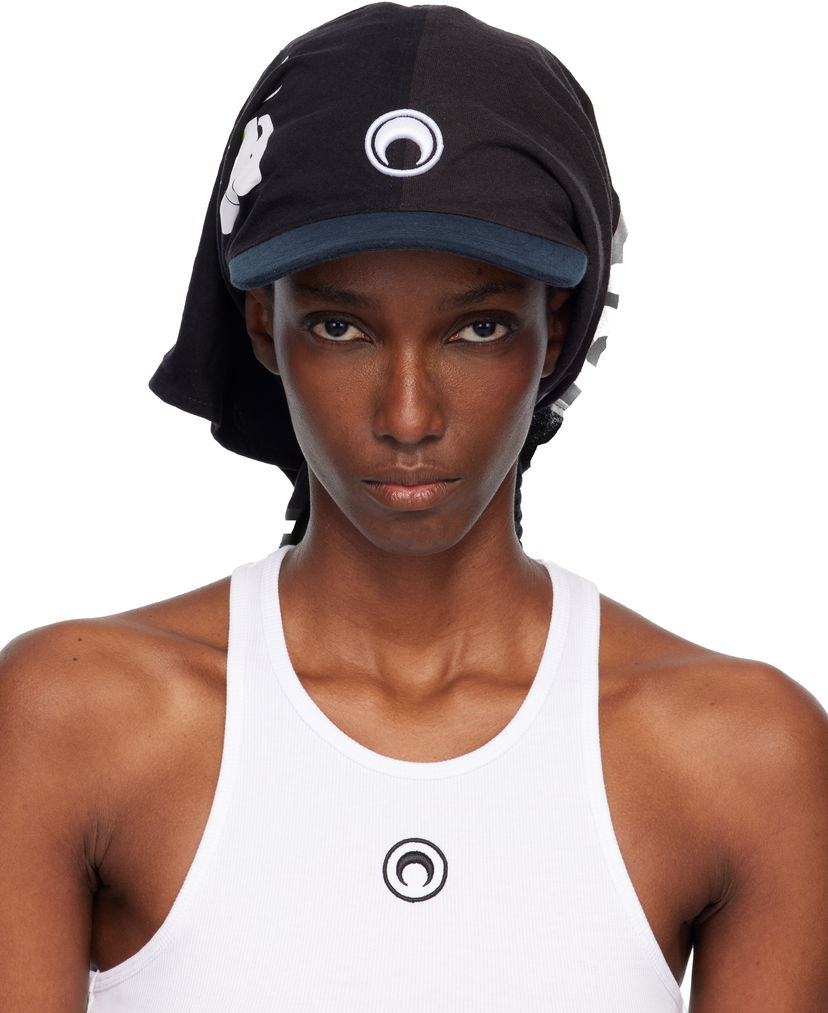 Šiltovka Marine Serre Regenerated Graphic T-shirts Veiled Cap Čierna | UHG029AUJER0003