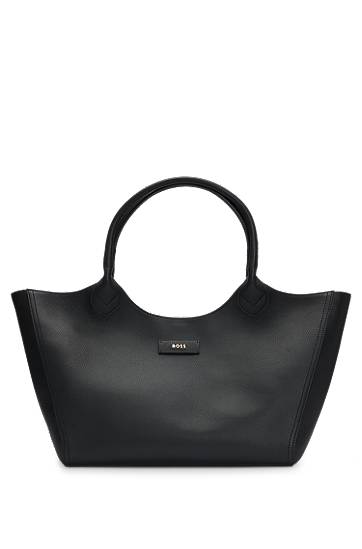 Tote bag BOSS BOSS Grained Leather Tote Bag Čierna | 50536554, 0