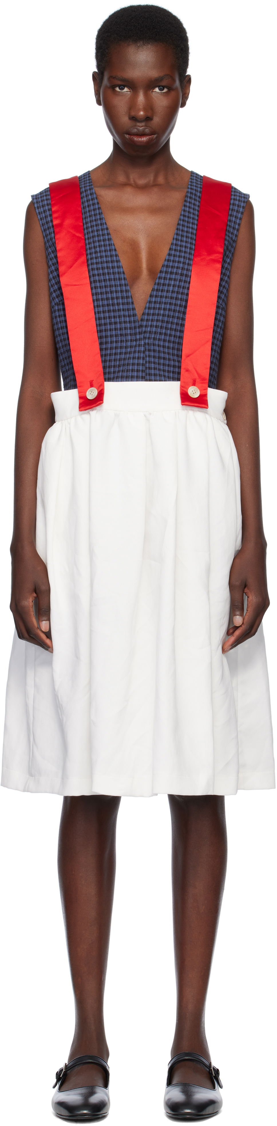 Sukňa Comme des Garçons Comme des Garçons Girl Gabardine & Satin Midi Skirt Biela | NO-A005-051, 0