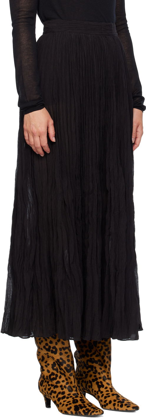 Sukňa TOTEME TOTEME Women's Crinkled Plissé Maxi Skirt Čierna | 243-WRB0197-FB0200, 1