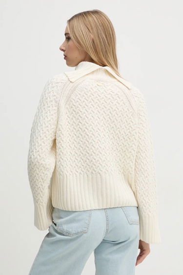 Sveter Barbour Turtleneck Cable Knitted Sweater Biela | LKN1589, 2