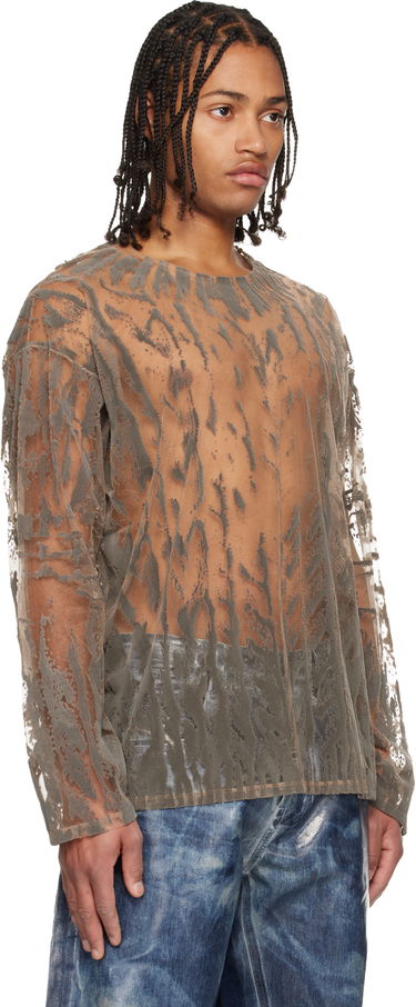 Tričko Diesel Sheer Flocked Long-Sleeve T-shirt T-Taras Šedá | A21098-0SLCQ-98BA, 1