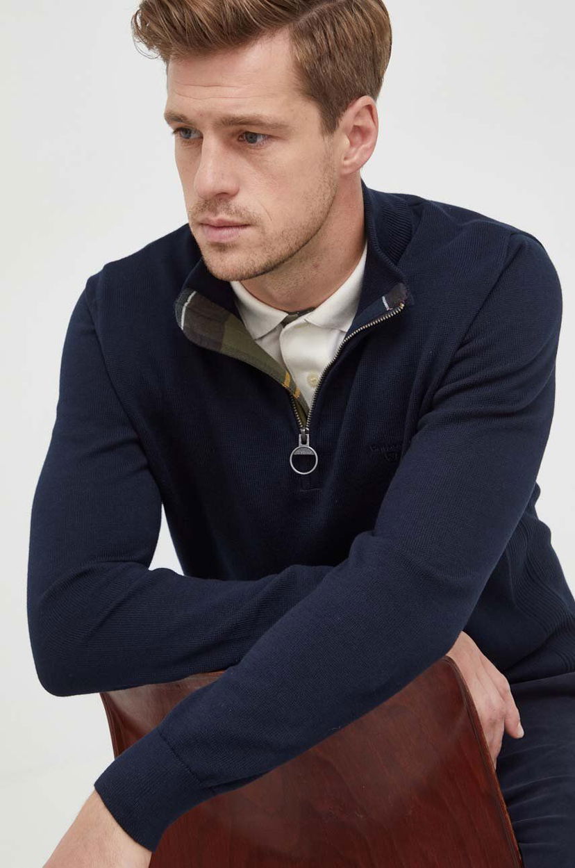 Sveter Barbour Sweater With Stand-Up Collar Modrá | MKN1074