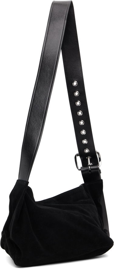 Taška cez rameno Vivienne Westwood Maxime Suede Small Crossbody Bag with Eyelet Strap Čierna | 4803001CW-L007E-, 2