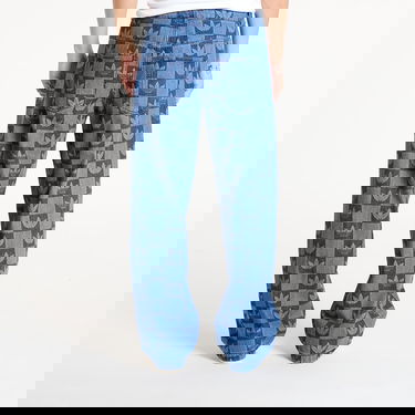 Džínsy adidas Performance Allover Print Monogram Straight-Leg Jeans Modrá | JY2993, 2