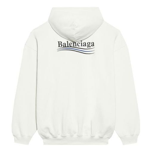Mikina Balenciaga Political Campaign Print Hoodie Biela | 578135TKVI99084