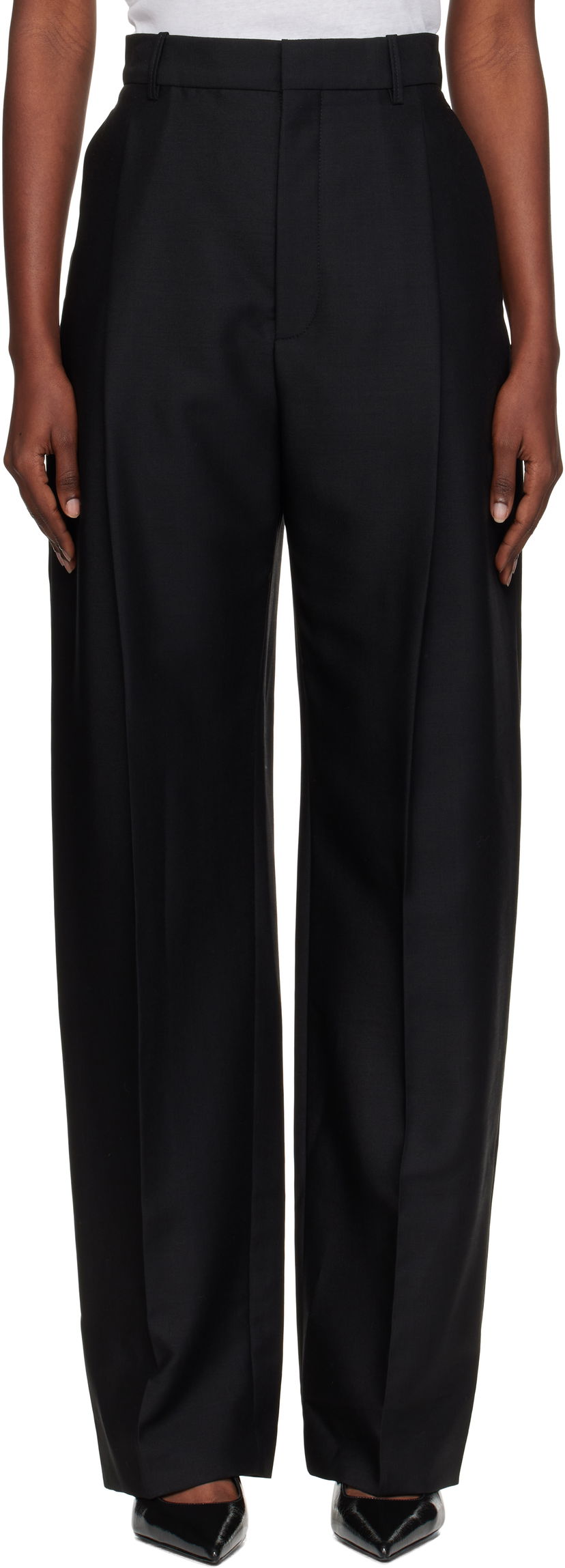 Nohavice WARDROBE.NYC WARDROBE.NYC Mid Rise Trousers Čierna | W2227R20WE