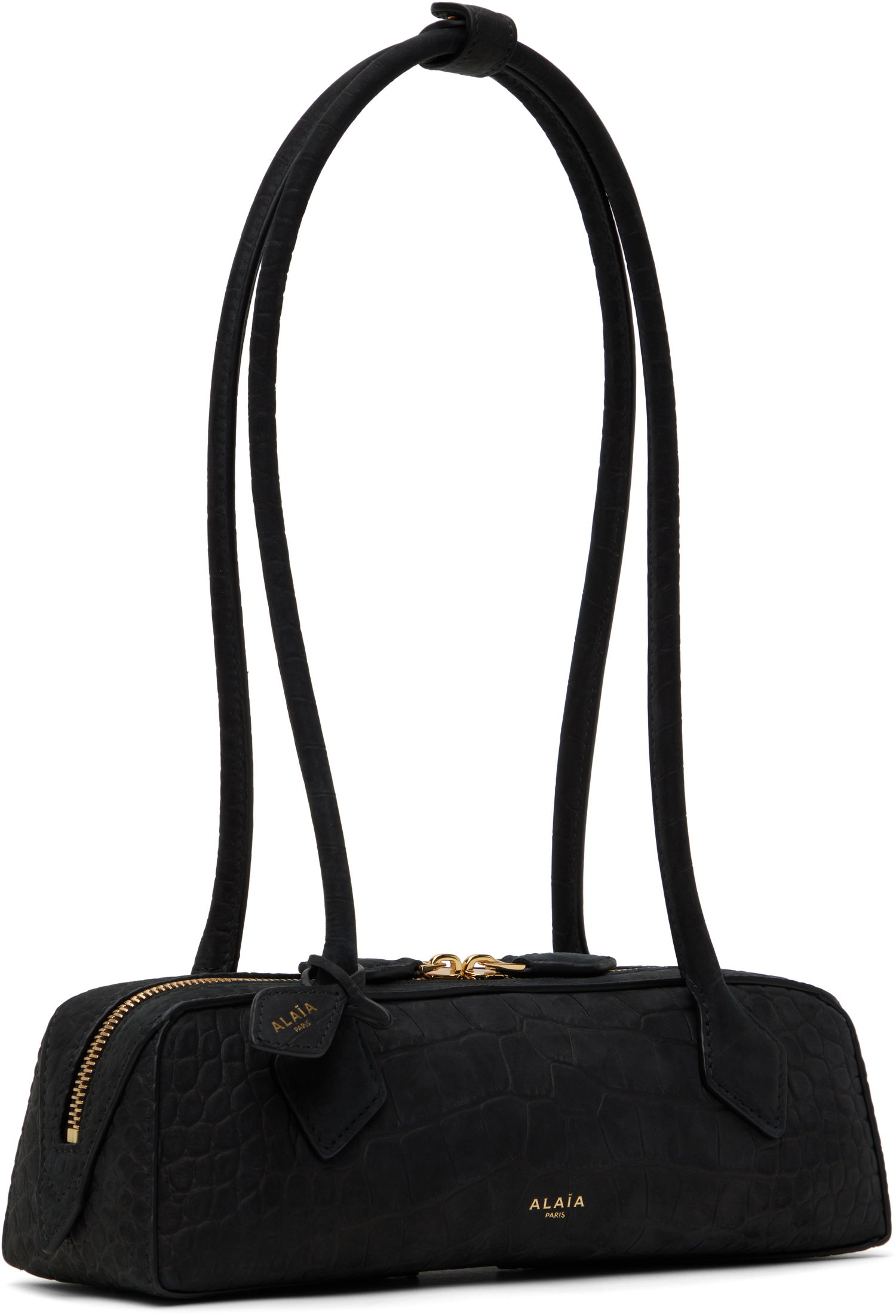 Taška cez rameno Alaïa 'Le Teckel' Small Croc-Effect Leather Bag Čierna | AA1S06029CA554, 1