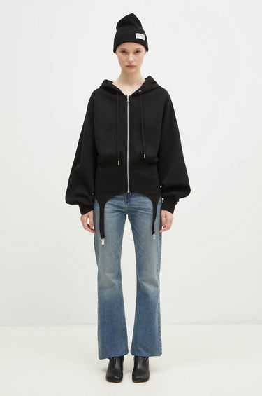 Mikina Fiorucci Fiorucci Neoprene Suspender Zip-Up Hoodie Čierna | W01FMSHO268NE01BK01, 4