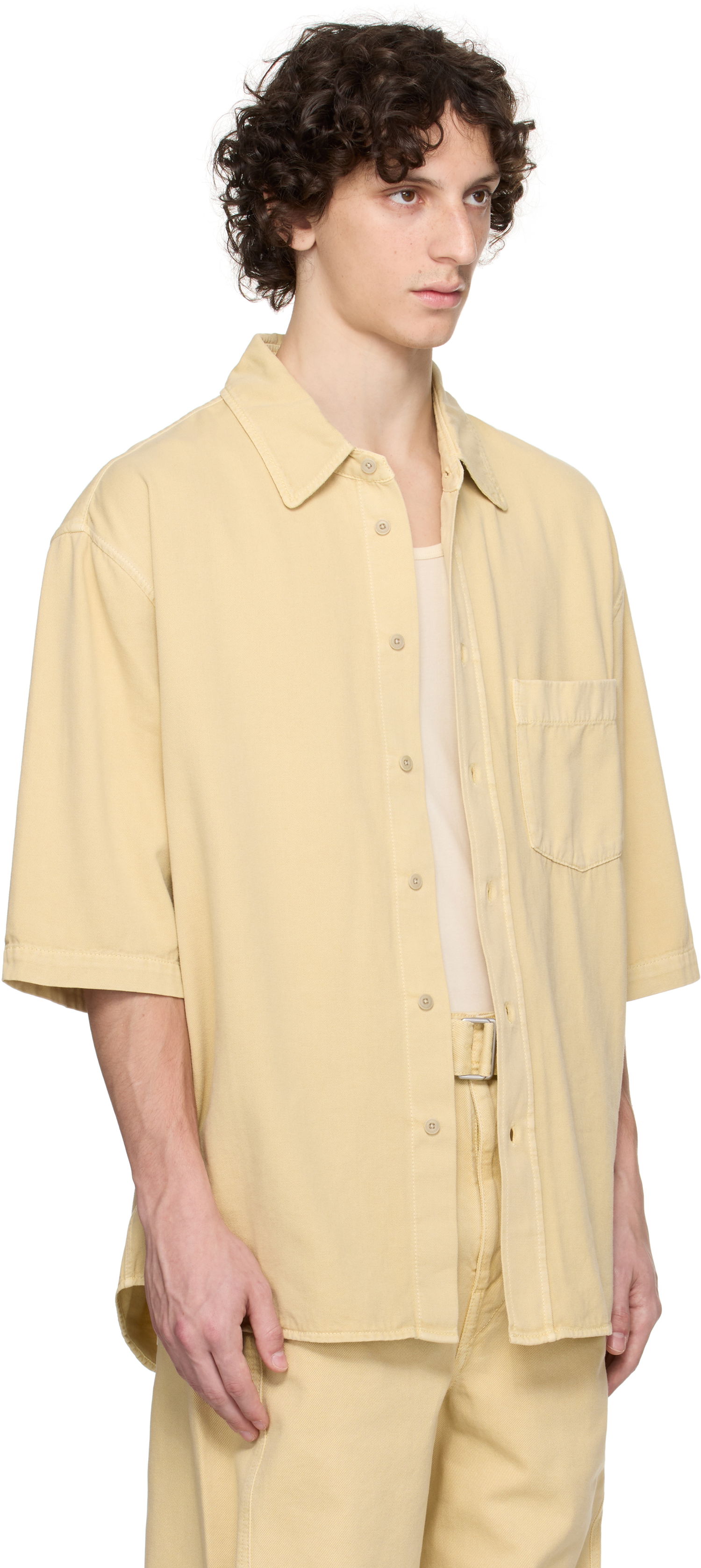 Košeľa LEMAIRE LEMAIRE Short Sleeve Denim Shirt Žltá | SH1174 LD1047, 1