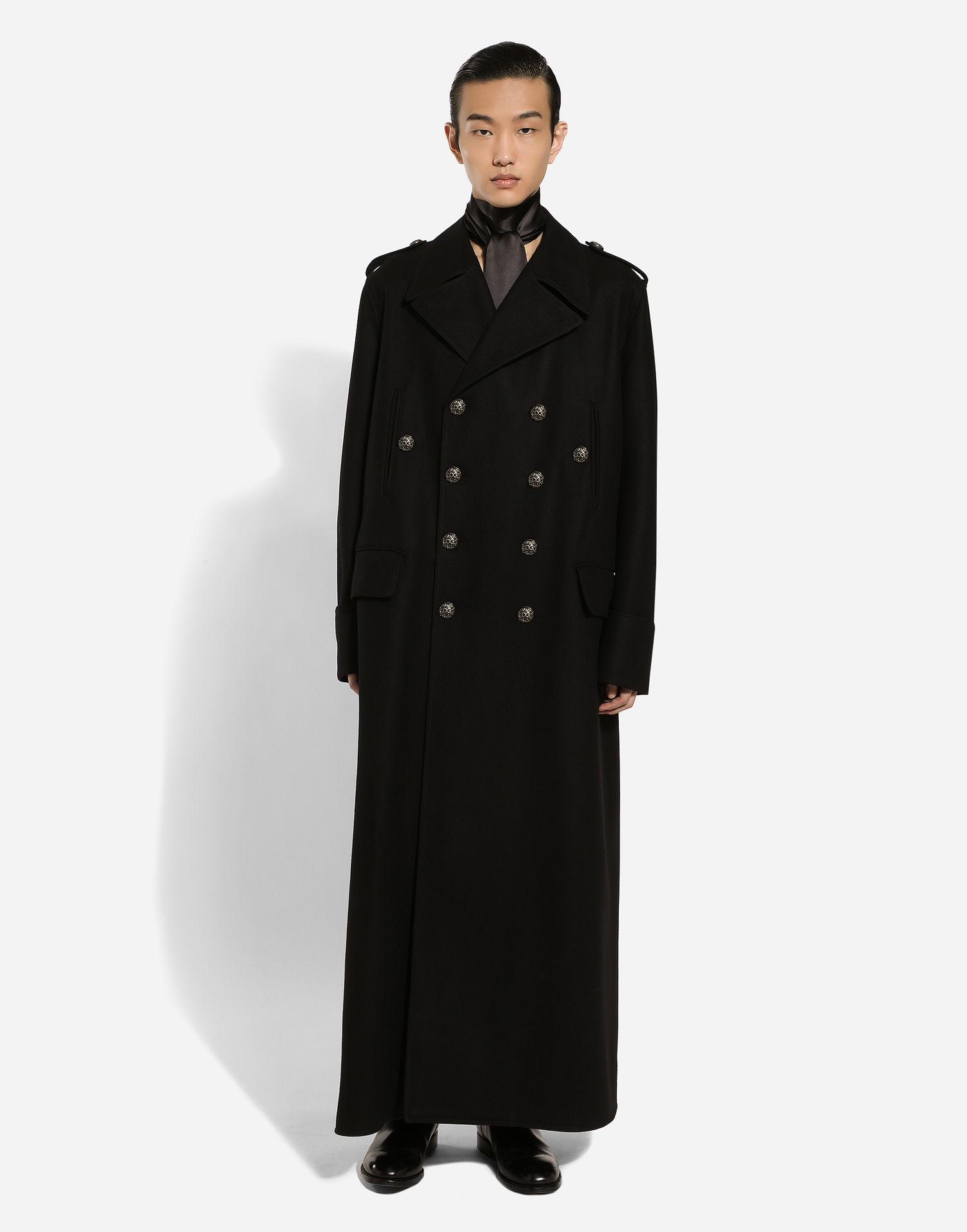 Kabáty Dolce & Gabbana Long Military-style Wool Coat Čierna | G048CTHUMT8N0000, 1