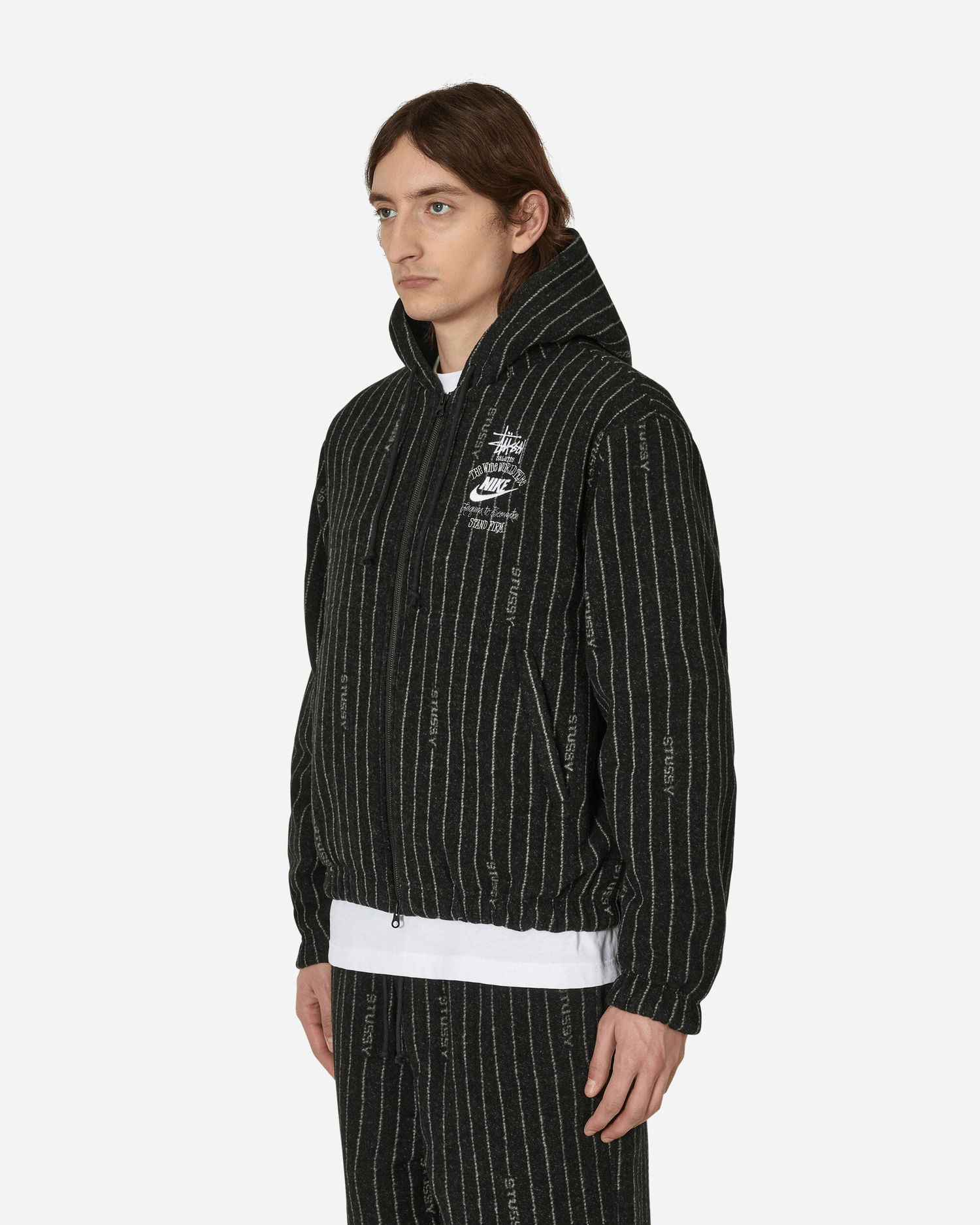 Bunda Nike Stüssy x Stripe Wool Jacket Čierna | DR4023-010, 1