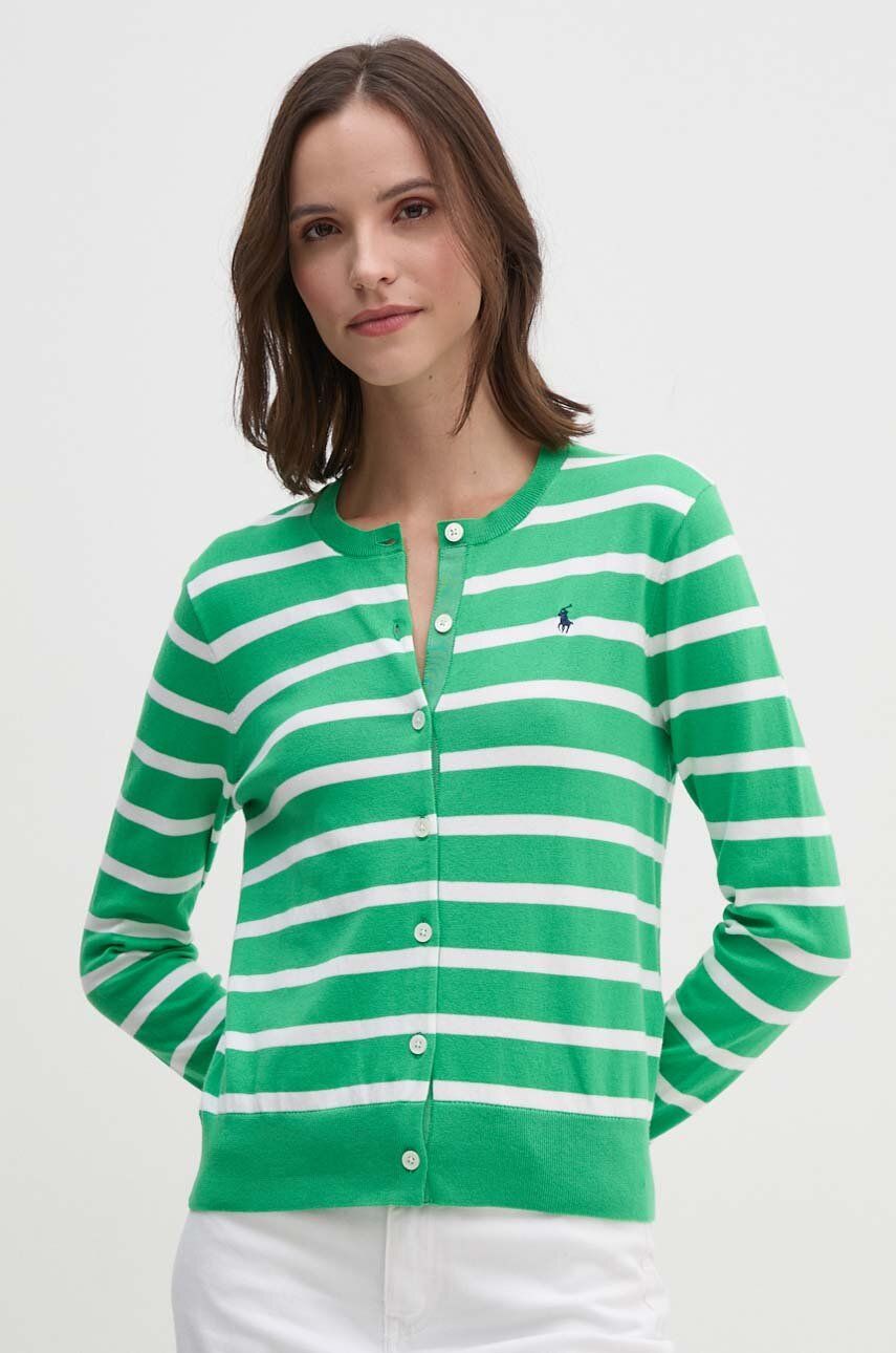 Sveter Polo by Ralph Lauren Striped Lightweight Cardigan Zelené | 211891885, 0