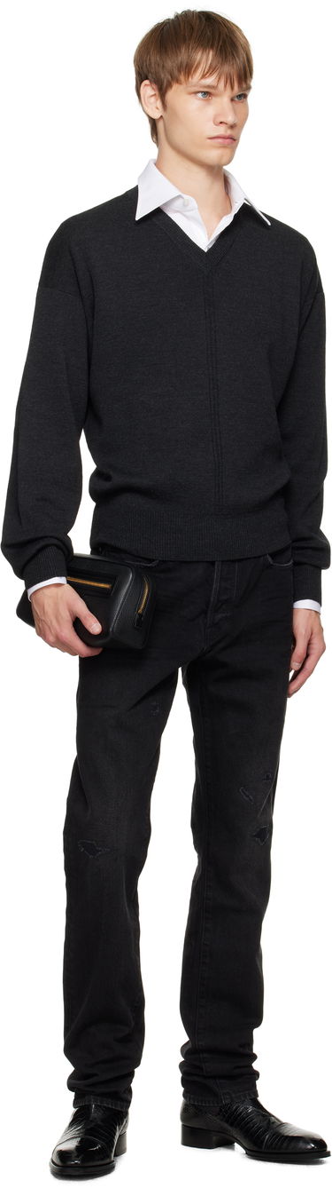 Cestovná taška Tom Ford Tom Ford Grain Leather Wash Pouch Čierna | Y0356-LCL213G, 3