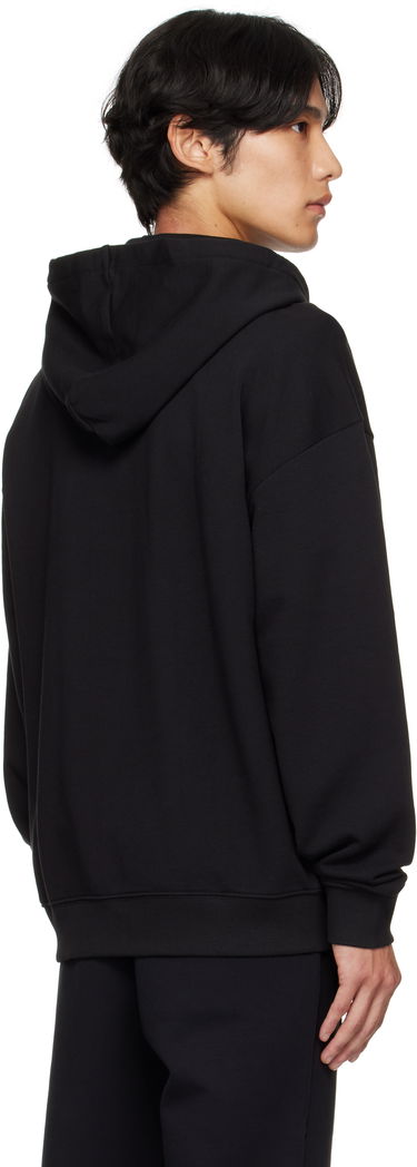 Mikina BOSS Relaxed-Fit Cotton Terry Zip-Up Hoodie Čierna | 50548651, 3