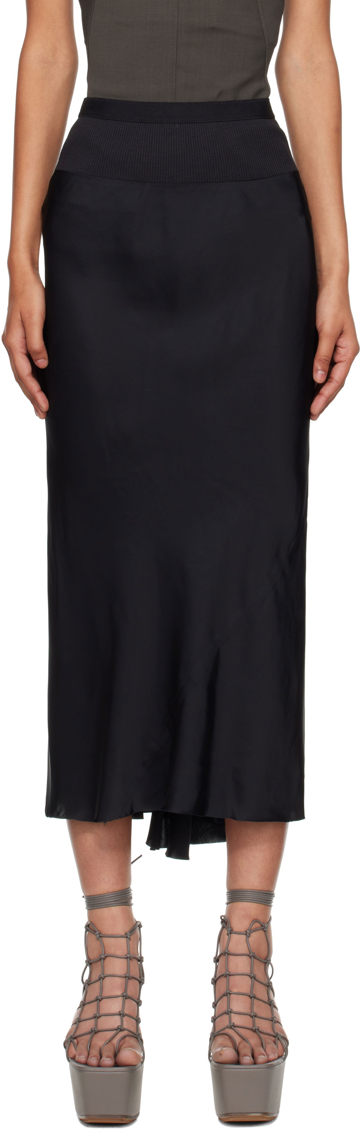 Sukňa Rick Owens Rick Owens Concordians A-Line Bias Midi Skirt Čierna | RP02E4343 SCH, 0