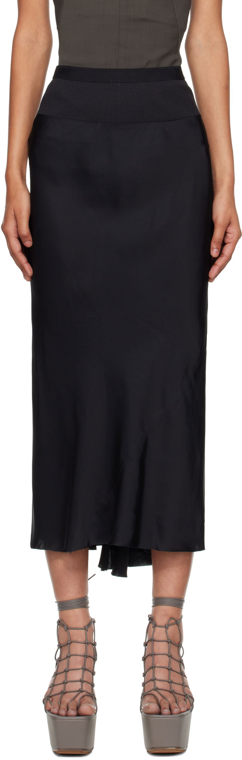 Sukňa Rick Owens Rick Owens Concordians A-Line Bias Midi Skirt Čierna | RP02E4343 SCH