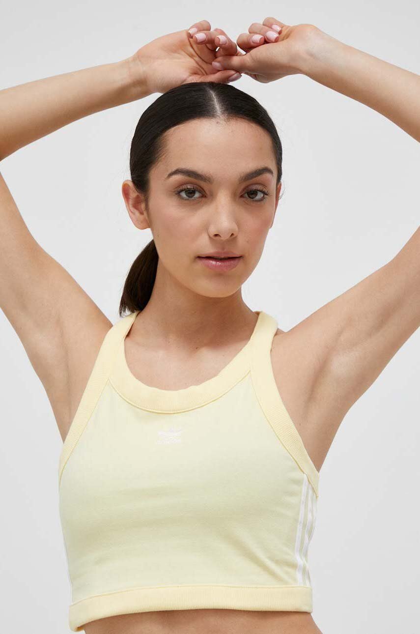 Tielko adidas Originals Adicolor Classics 3-Stripes Short Tank Top Žltá | IC6061, 0