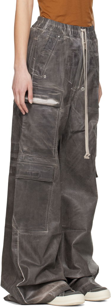 Cargo nohavice Rick Owens Rick Owens DRKSHDW Hollywood Double Jumbo Bela Denim Cargo Pants Šedá | DS01E3324 SCF, 1