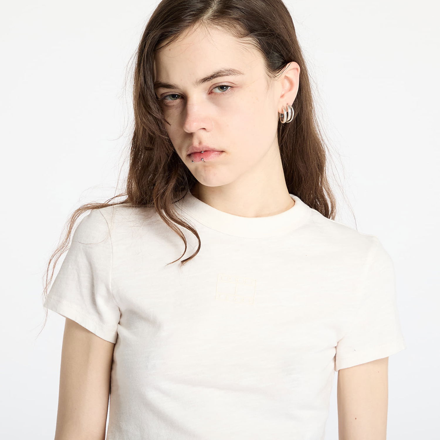 Crop Top Tommy Hilfiger Tommy Jeans Slim Crop T-Shirt Biela | DW0DW20329 YBH, 1