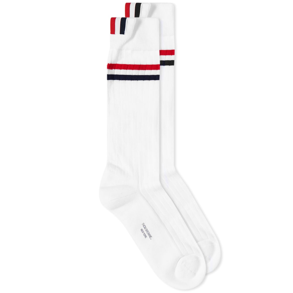 Ponožky Thom Browne Athletic RWB Rib Mid Calf Socks Biela | FAS165A-Y3022-100, 0