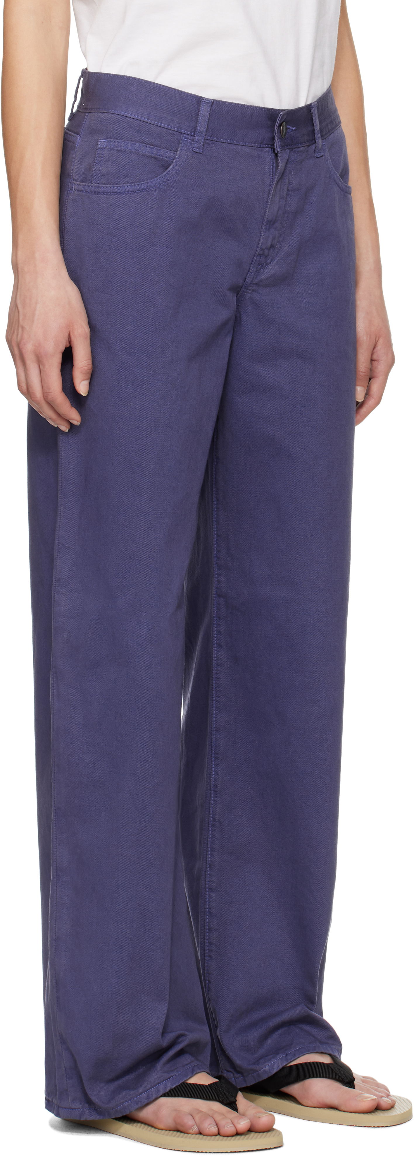 Nohavice The Row The Row Eglitta Wide-Leg Jeans Fialová | 6525-W3723, 1