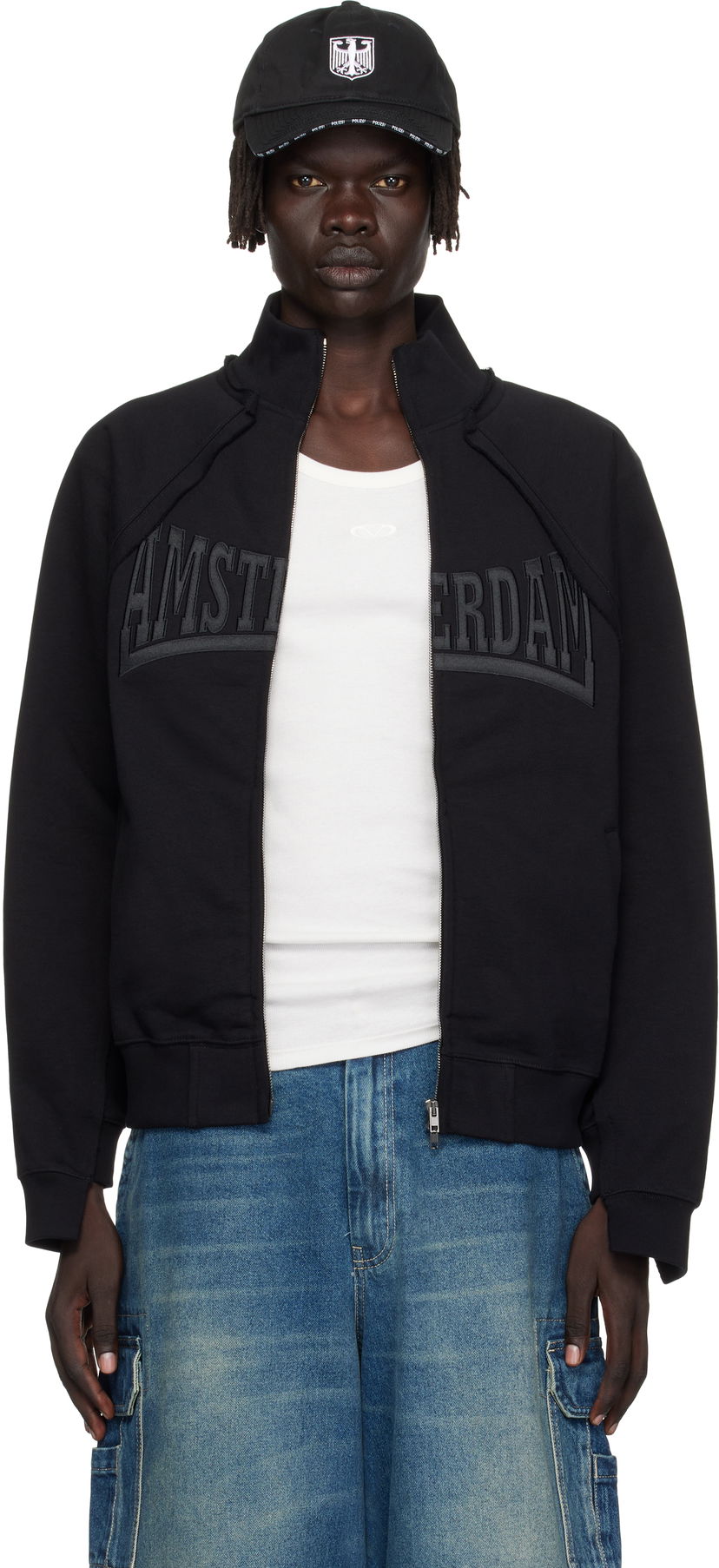 Mikina VETEMENTS VETEMENTS 'Amsterdam' Patched Zip-Up Sweatshirt Čierna | UH76ZU760BB