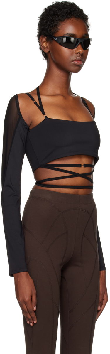 Tielko HELIOT EMIL Alike Long Sleeve Wrap Top Čierna | AW22_W_13_030_M08_BLK01, 1
