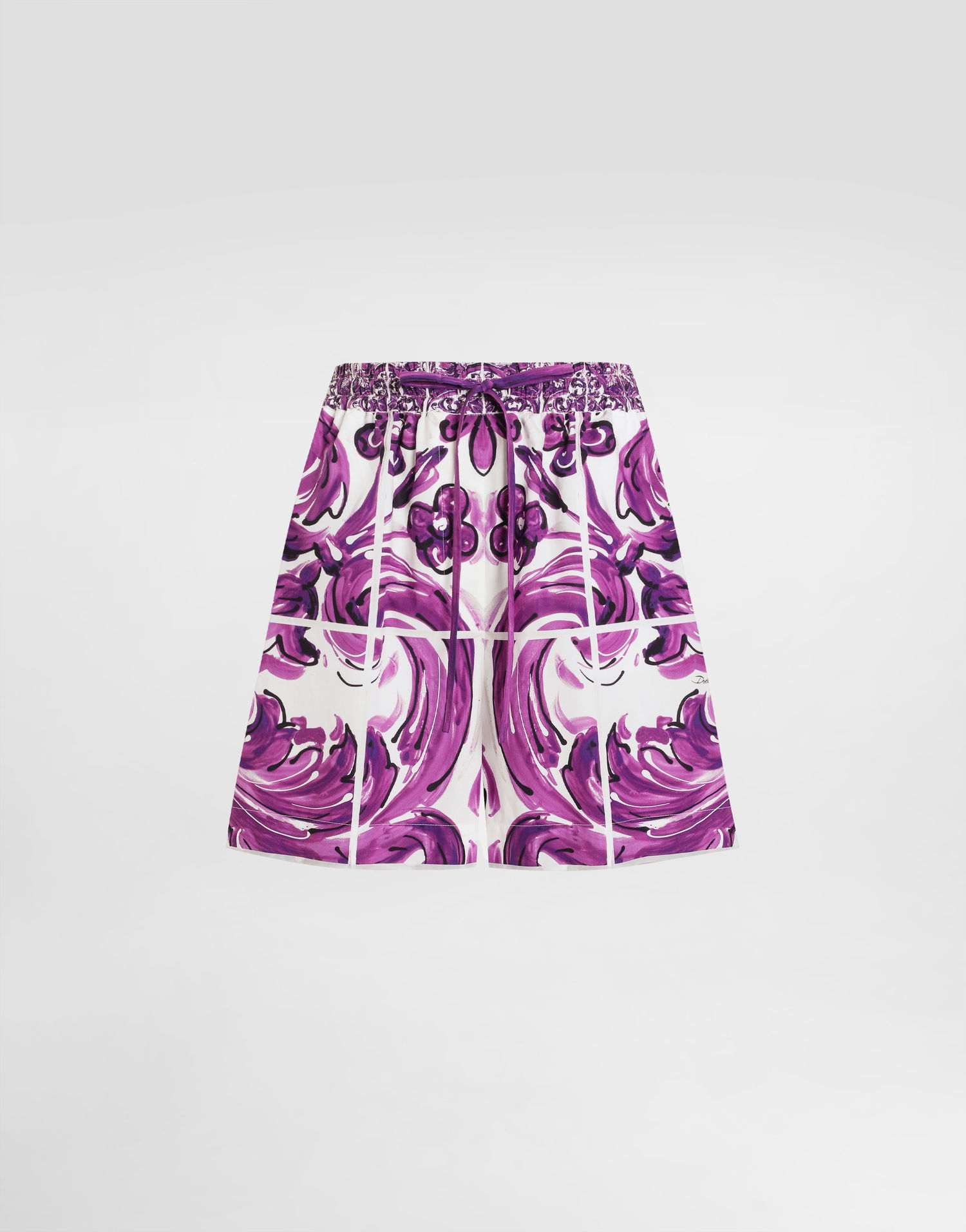 Šortky Dolce & Gabbana Dolce & Gabbana Majolica Print Poplin Shorts Fialová | FTDBPTFI5JOH25DQ, 0