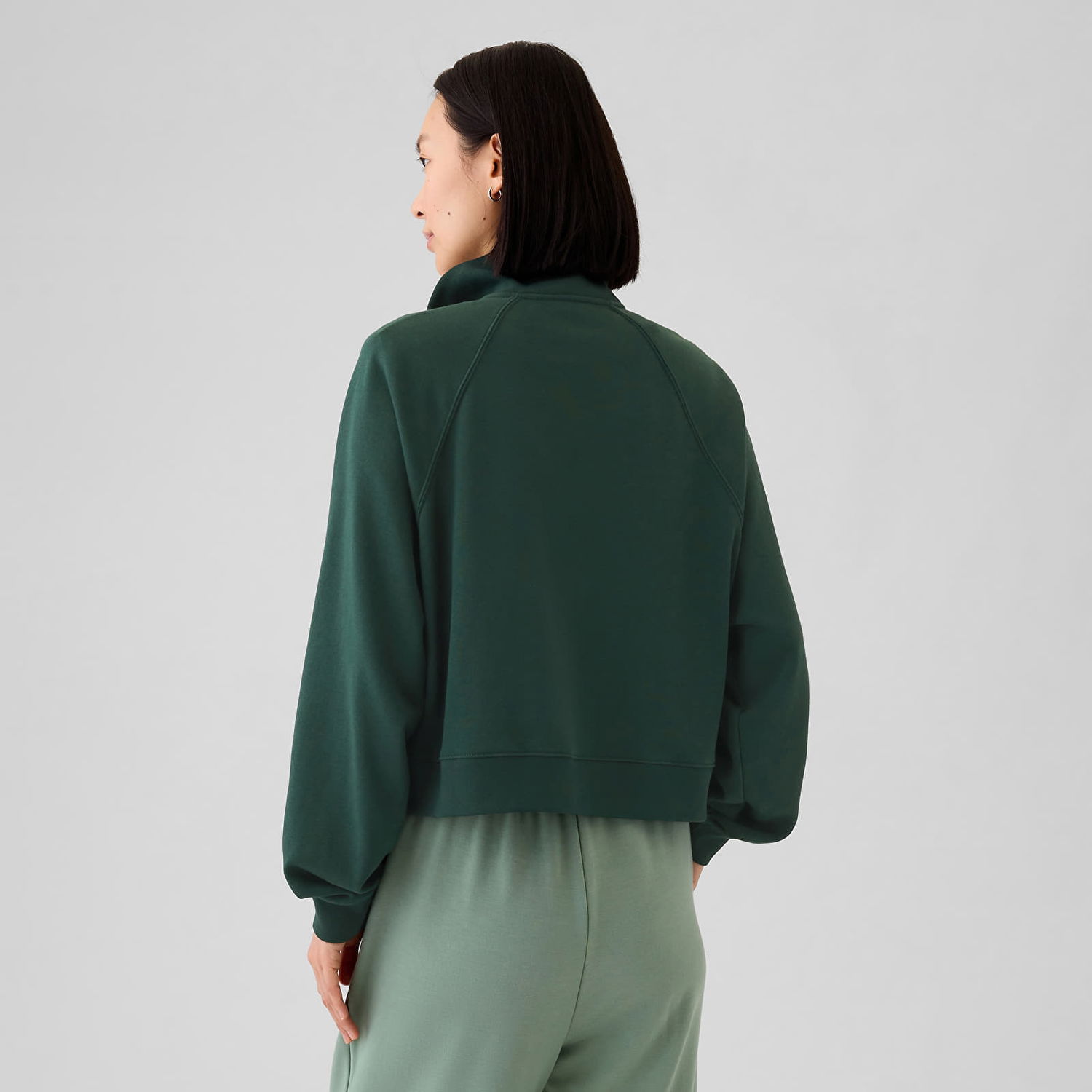 Mikina GAP Sweatshirt Logo Quarter Zip Essex Green XS Zelené | 523576-00, 1