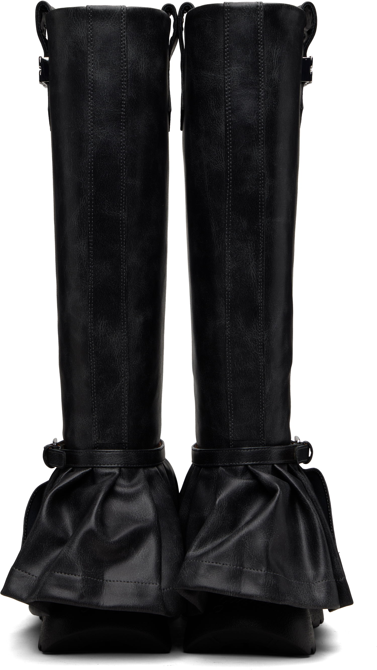 Tenisky a topánky GANNI Kat Tall Platform Pleated Boots Čierna | S3246, 1