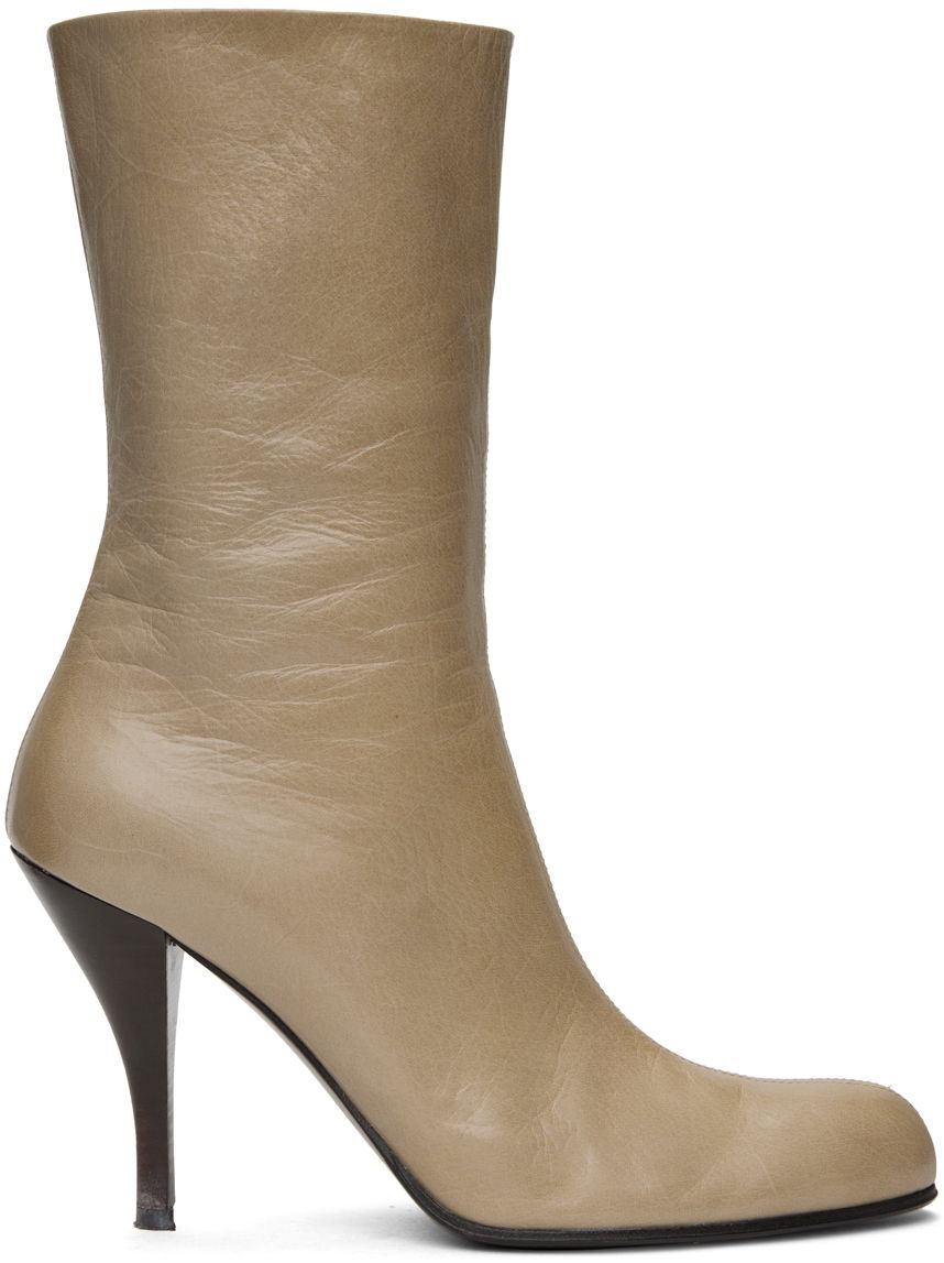 Oblečenie The Row The Row Liv Kid Leather Boots Béžová | F1472-L34, 0