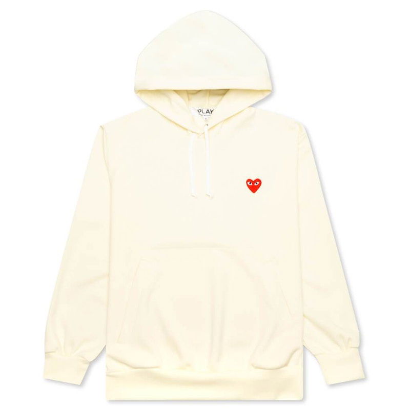 Mikina Comme des Garçons Red Heart Ivory Hoodie Béžová | AZ-T174-051-3 / P1T174-3
