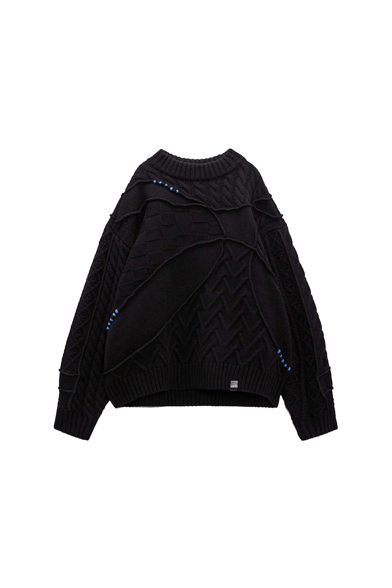 Sveter ADER ERROR Zara x Oversized Patchwork Knit Sweater Biela | 5755/002, 1