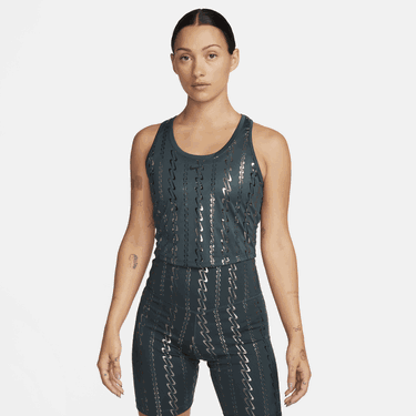 Tielko Nike Dri-FIT One Cropped Printed Tank Top Zelené | FB5591-328, 0