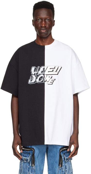 Tričko We11done Half & Half T-Shirt Biela | WD-TT1-22-558-U-BW, 0