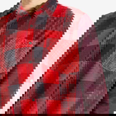 Košeľa Needles 7 Cuts Wide Over Dyed Flannel Shirt, Size Large Červená | QV400-A, 5