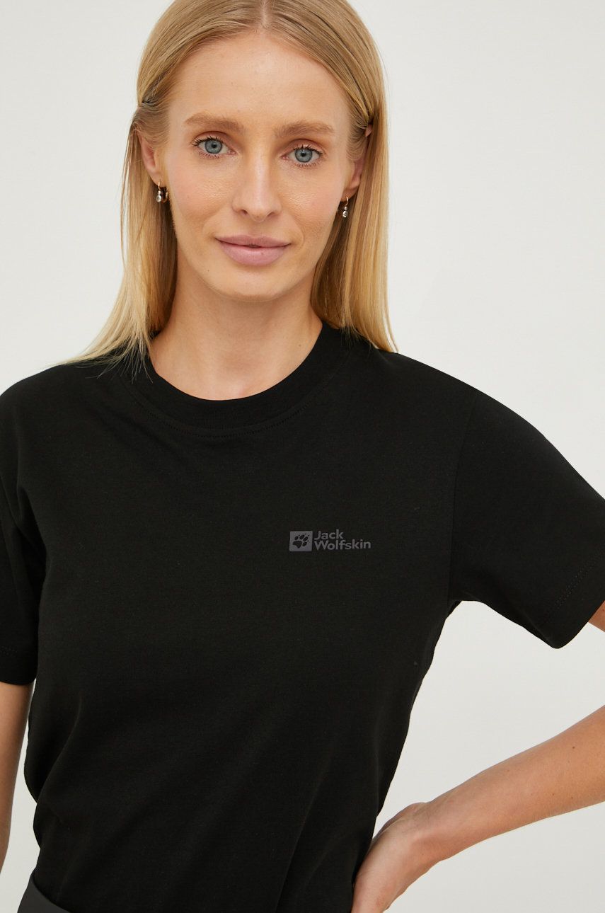 Tričko Jack Wolfskin T-Shirt Essential Čierna | 1808352, 0