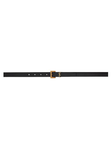 Opasok Saint Laurent Narrow Monogram Belt Čierna | 554465 BOO0W