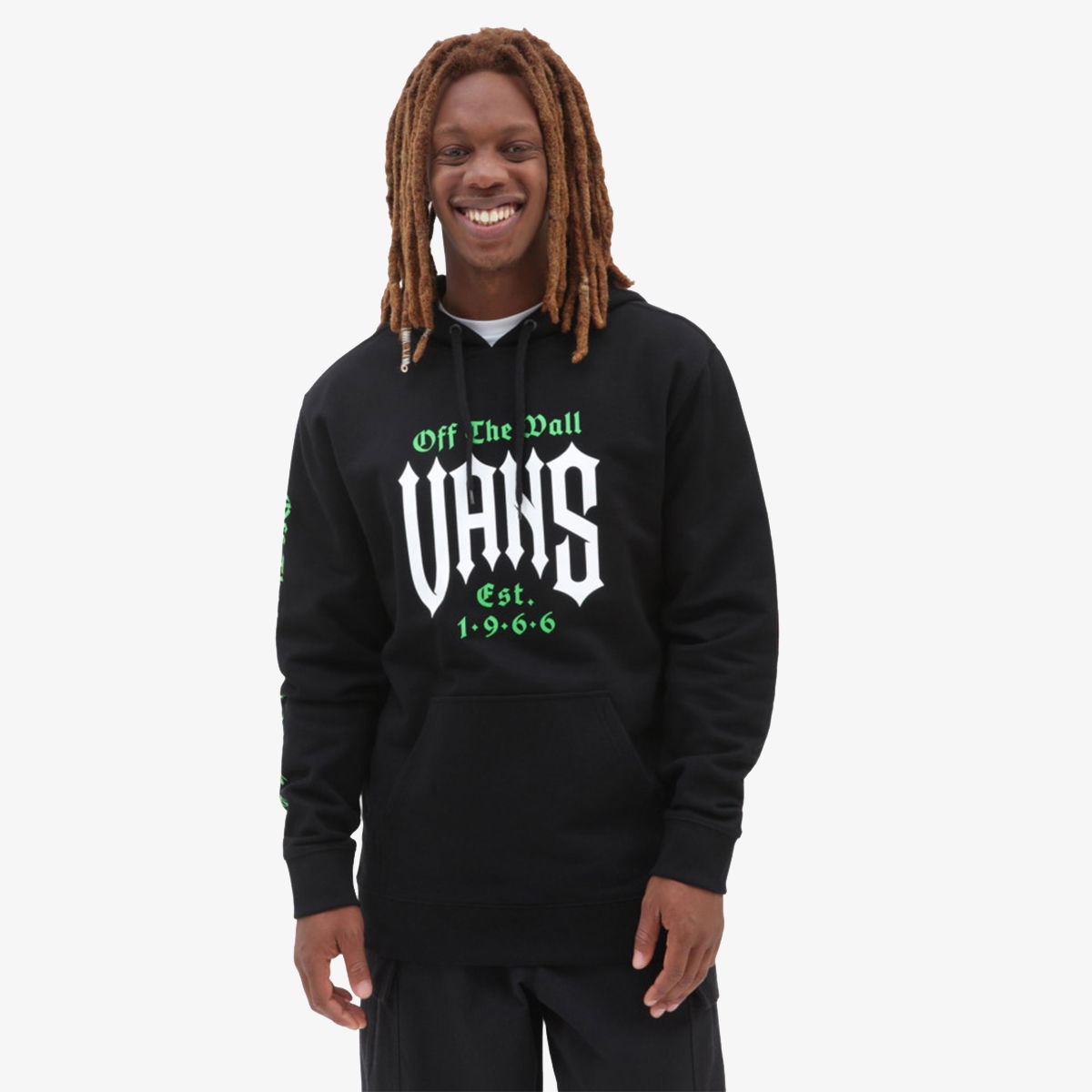 Black Hoodie with Logo Print