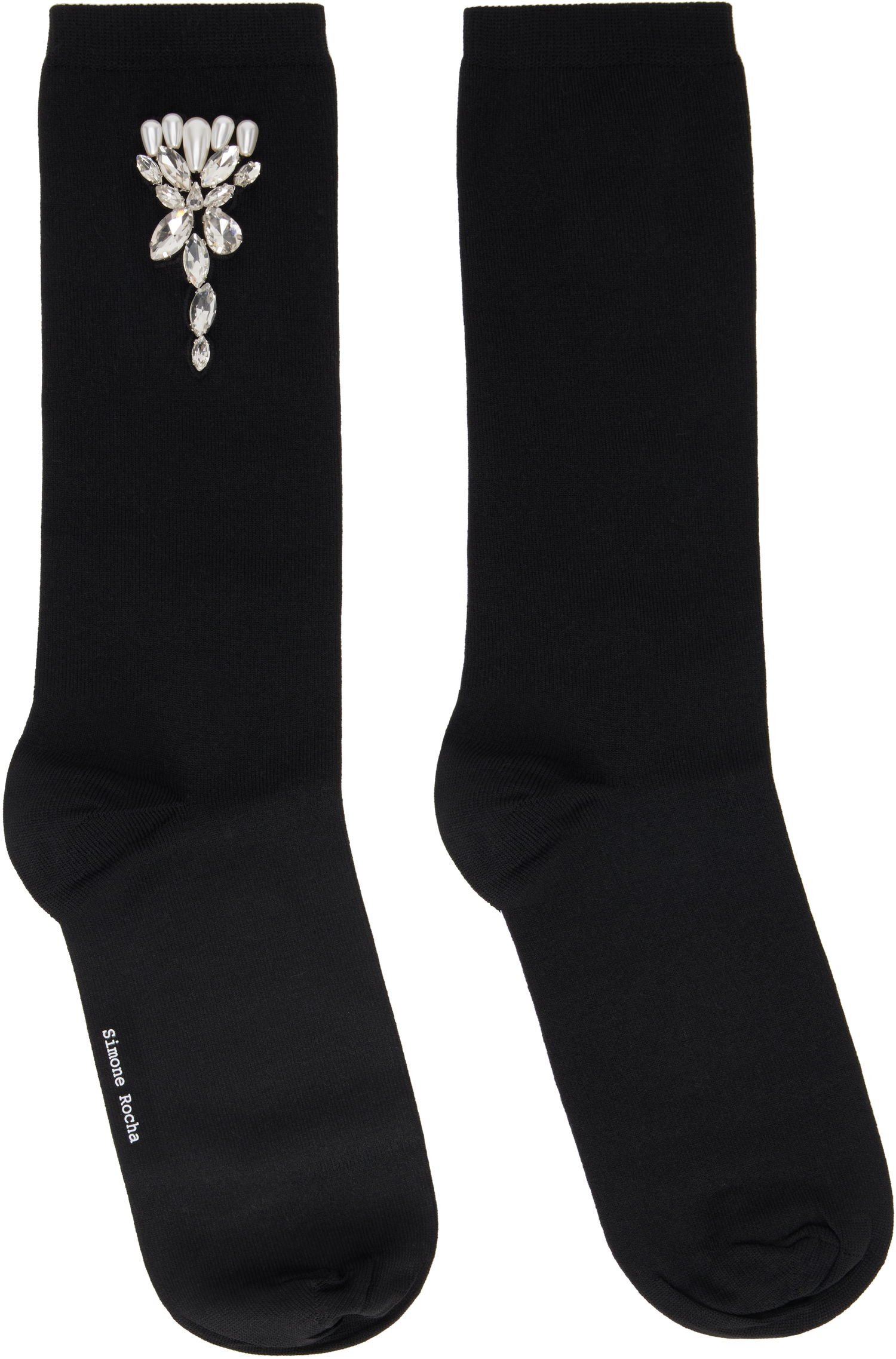 Ponožky Simone Rocha Simone Rocha Embellished Carnation Socks Čierna | SOCK 58 0639, 0