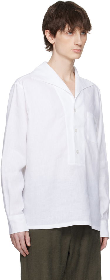 Košeľa Dolce & Gabbana Dolce&Gabbana Three-Button Long-Sleeved Linen Shirt Biela | G5ND3TFU4JB, 1