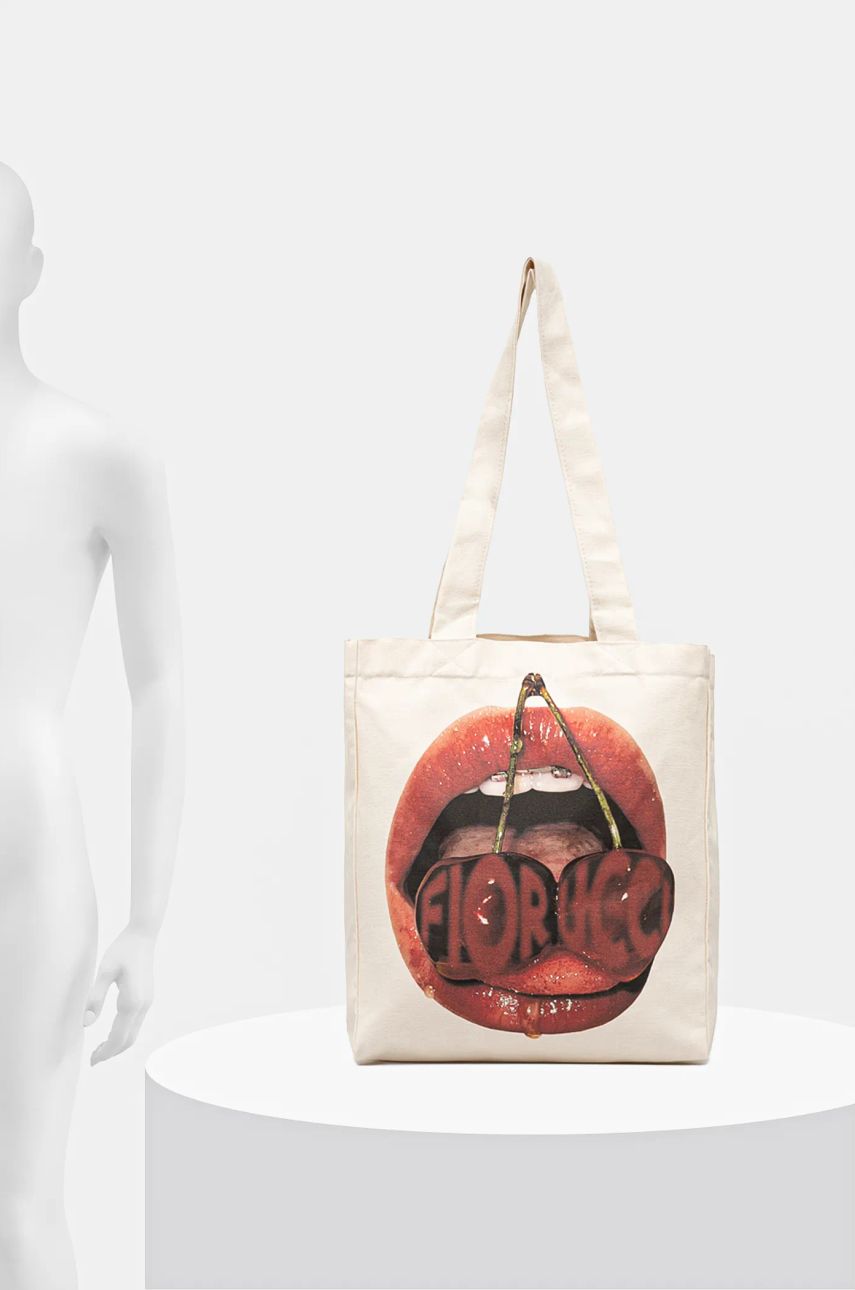 Mouth Print Canvas Tote Bag